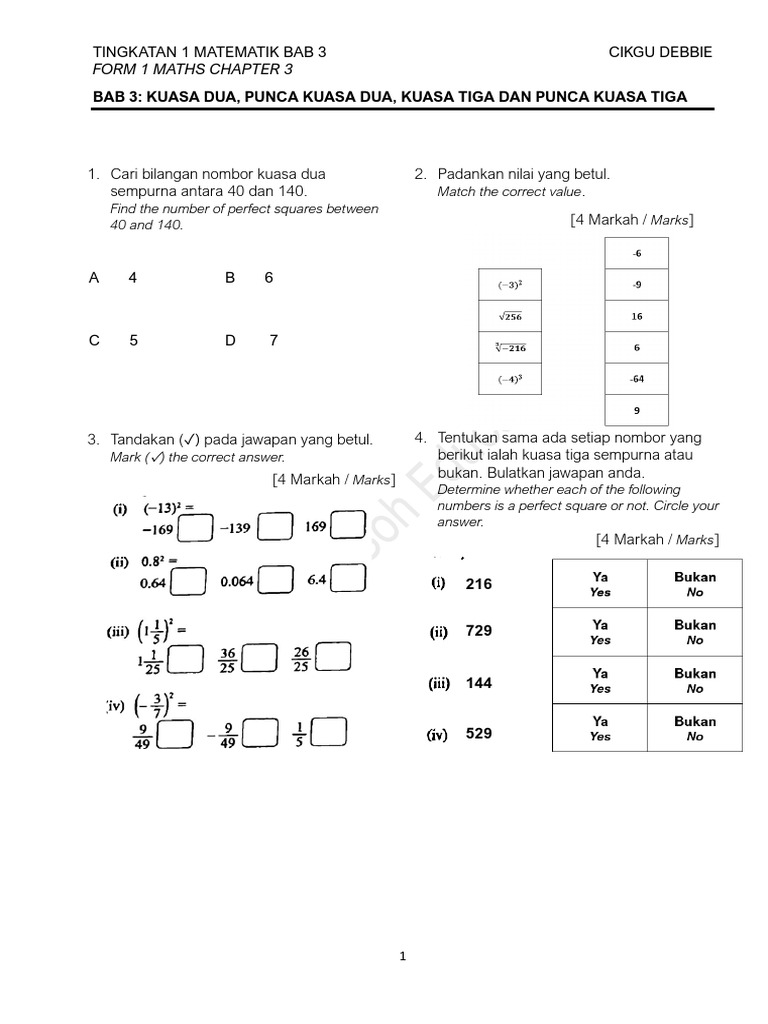 F1 Bab 3 MRSM | PDF