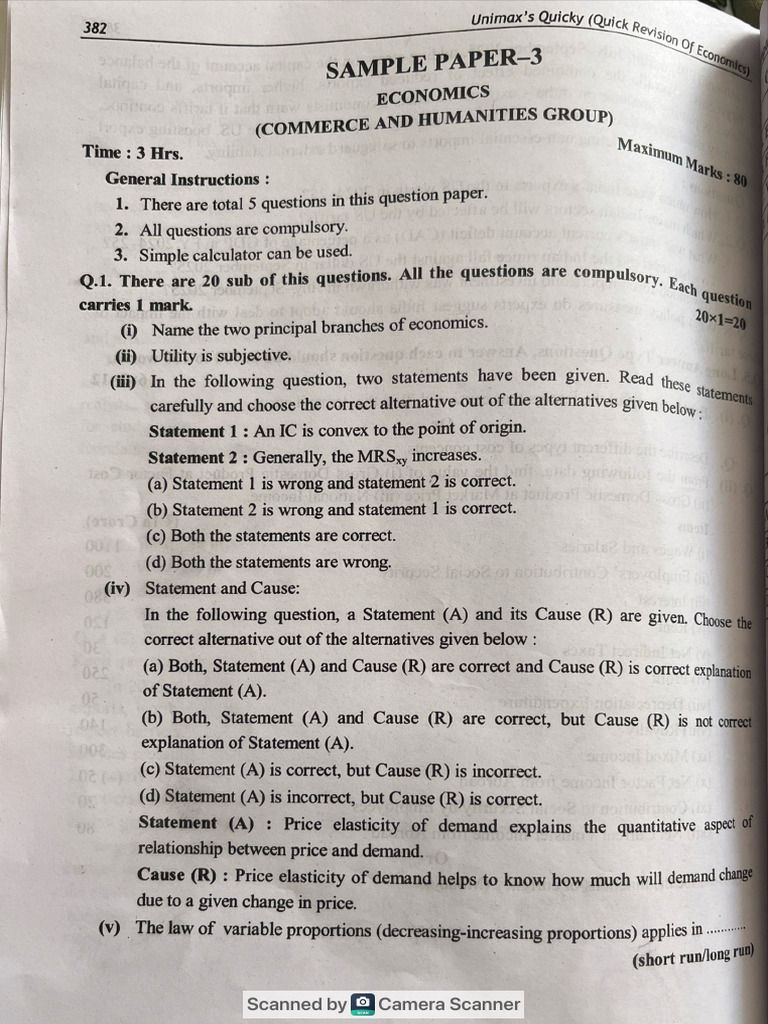 Sample Paper 3 | PDF