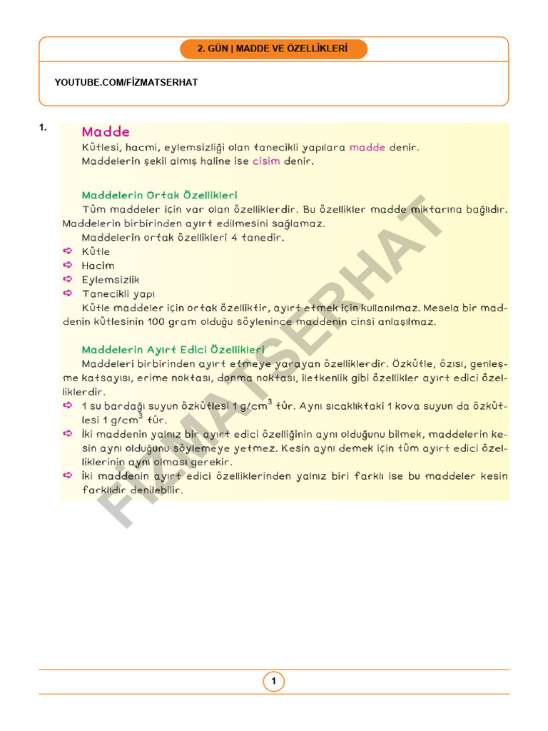 Gün - Madde Ve Özelli̇kleri̇ - 2 | PDF