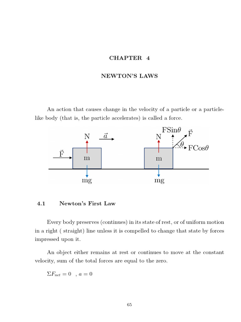 Newton's Laws of Motion Explained | PDF | Force | Friction