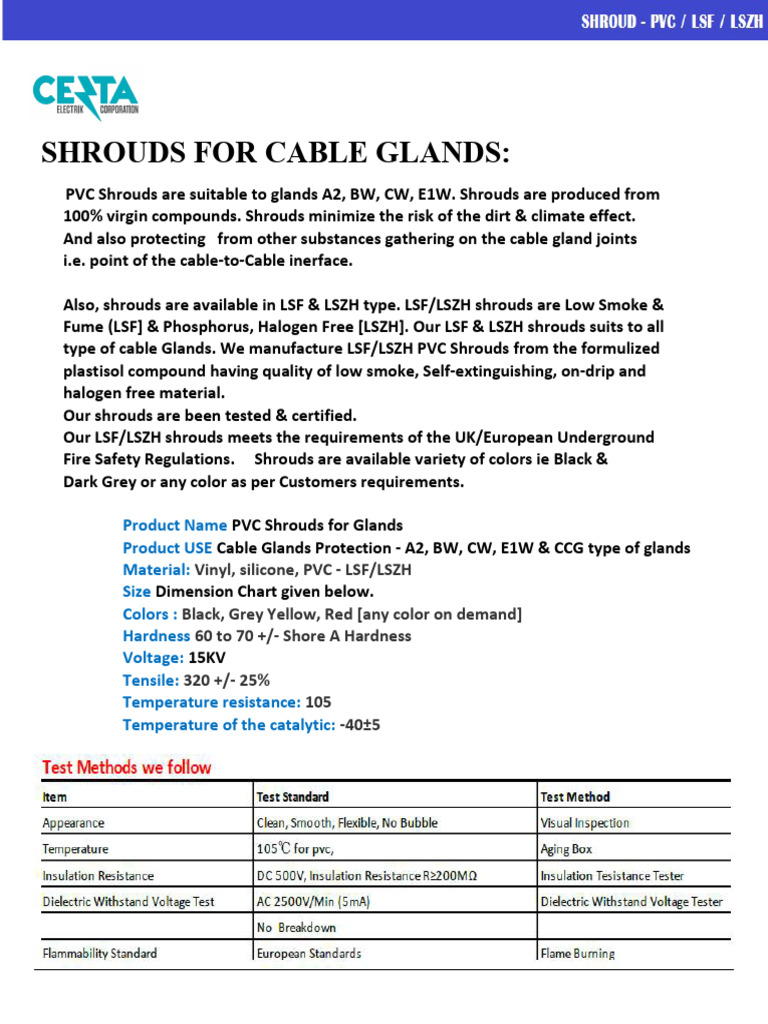 PVC Shrouds for Cable Gland Protection | PDF