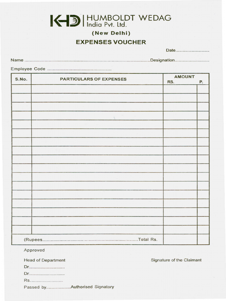 Expenses Voucher | PDF