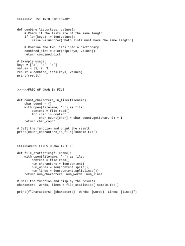 Python Functions for File Data Analysis | PDF