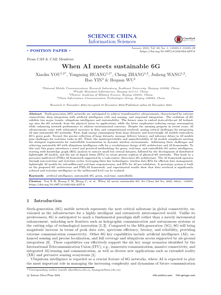 AI-Driven Sustainable 6G Networks | PDF | Artificial Intelligence ...