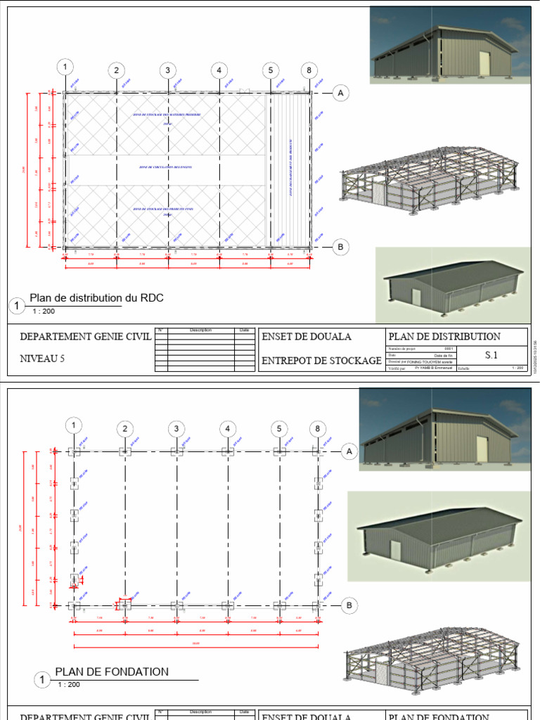 Plans d'un entrepôt de stockage ENSET | PDF