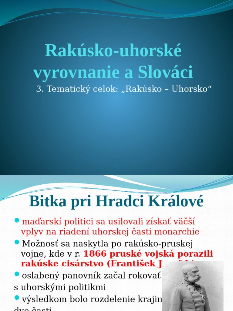 1 - Rakúsko-Uhorské Vyrovnanie A Slováci | PDF