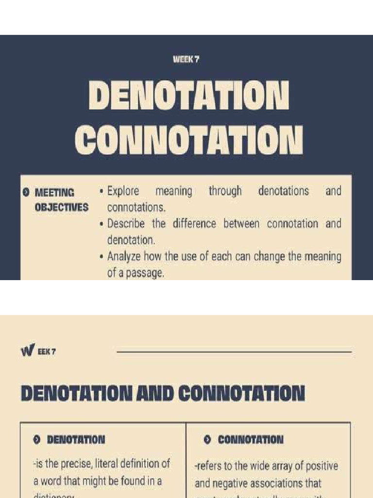 Denotation and Connotation | PDF