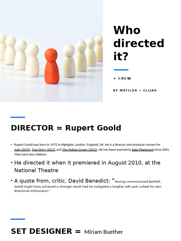 Rupert Goold's Directorial Vision | PDF
