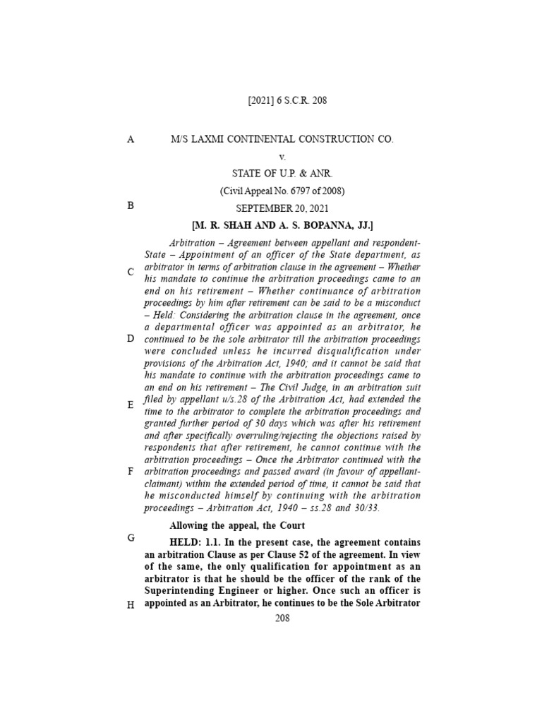 Supreme Court Ruling on Arbitration Continuity | PDF | Arbitration ...