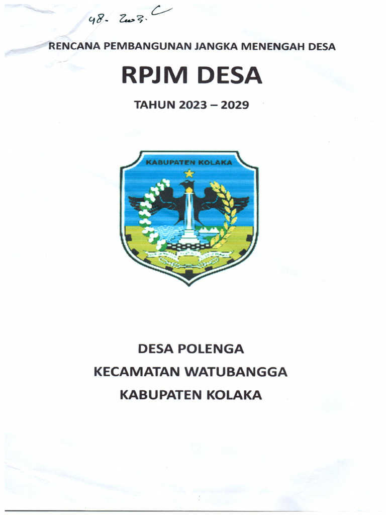 Desa Polenga RPJM Desa Tahun 2023 - 2029 | PDF