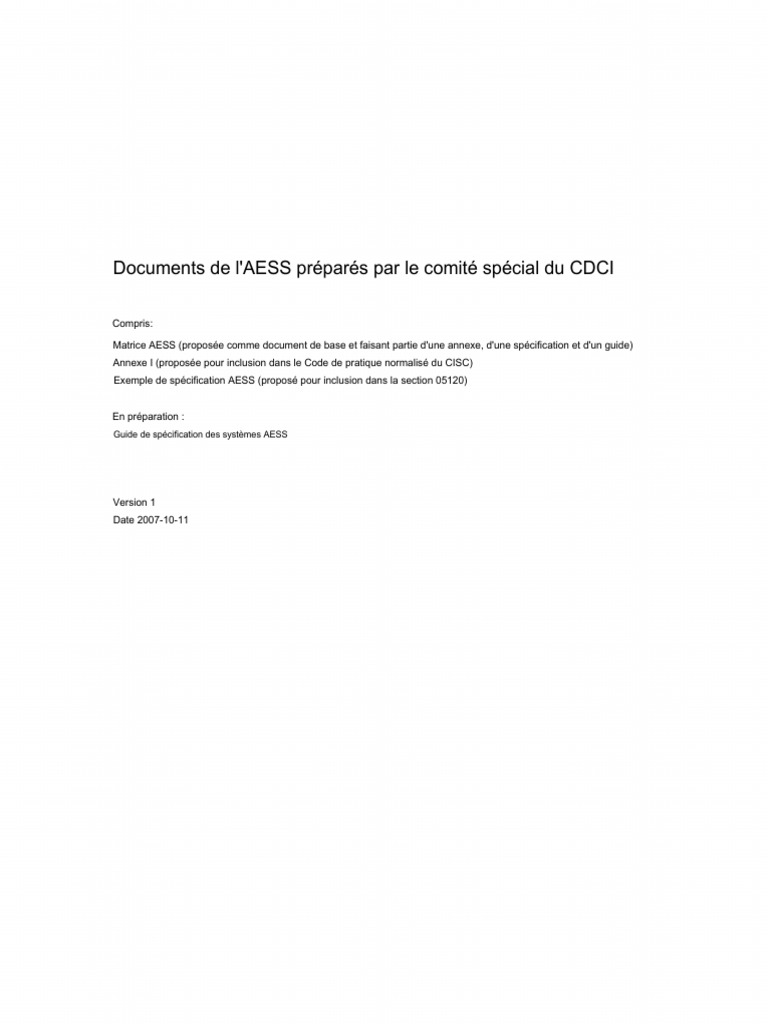 Spécifications AESS pour l'architecture | PDF | Soudage | Construction