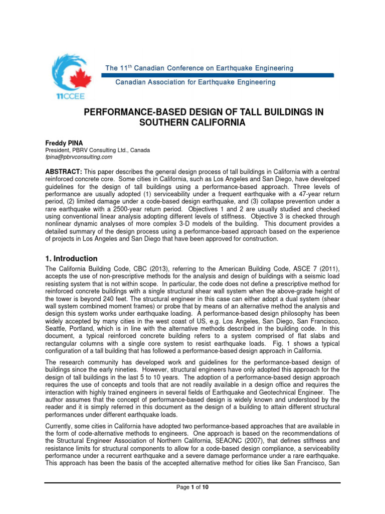Performance-Based Design for Tall Buildings | PDF | Beam (Structure ...