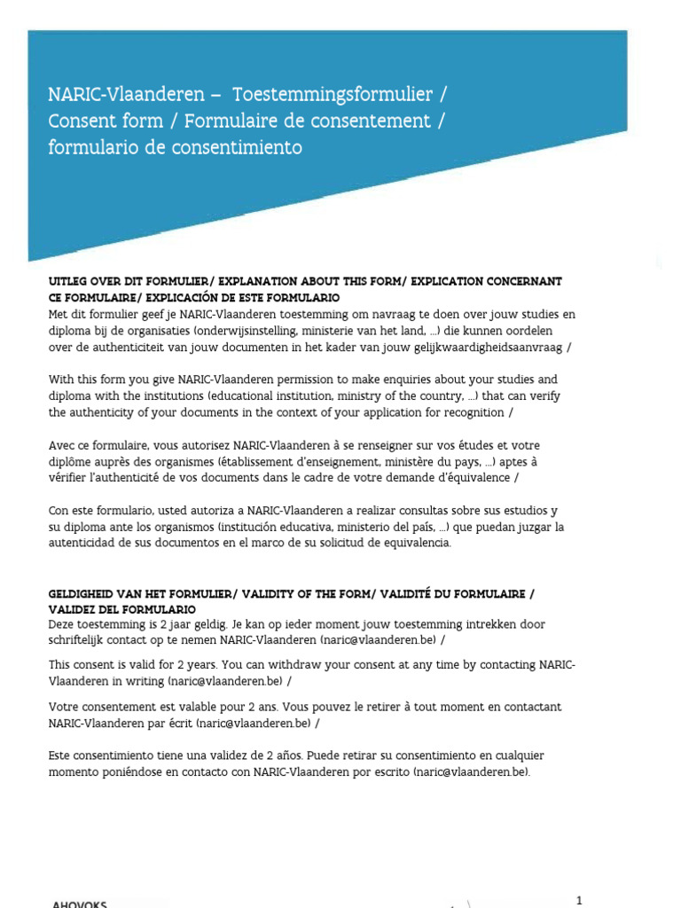 004 - NARIC - Consent Form | PDF