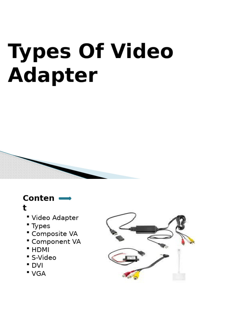 Types of Video Adapter | PDF | Hdmi | Video