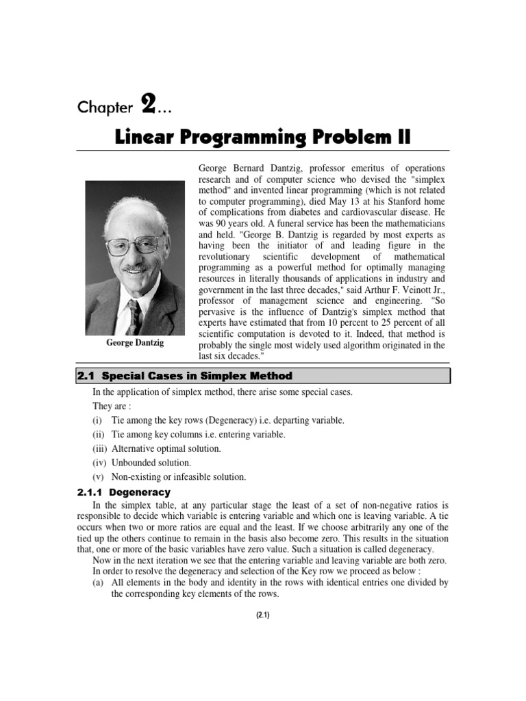 Special Cases in Simplex Method | PDF | Linear Programming | Systems ...