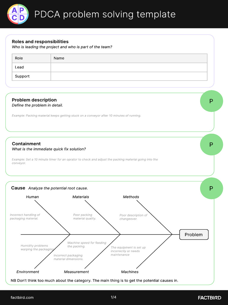 PDCA Problem Solving Template Guide | PDF