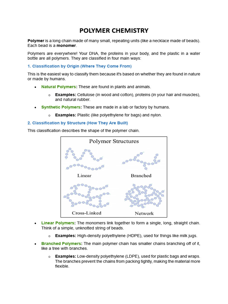 Understanding Polymer Chemistry Basics | PDF | Polymers | Plastic