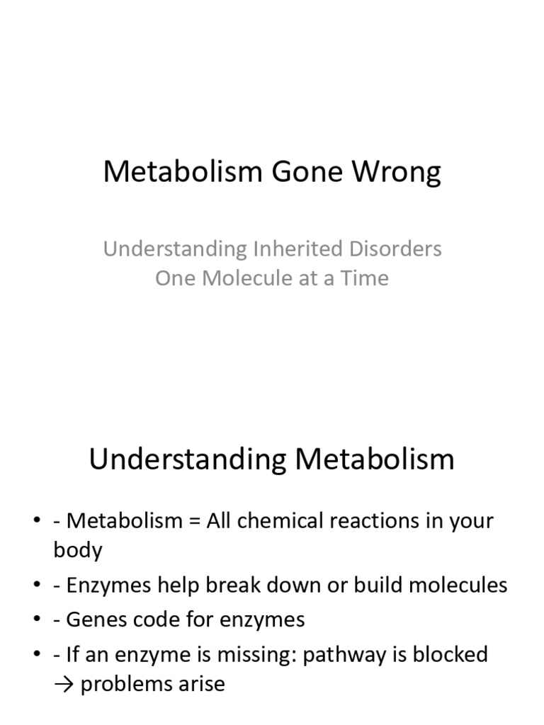 Inherited Metabolic Disorders Lecture | PDF | Biochemistry | Chemistry