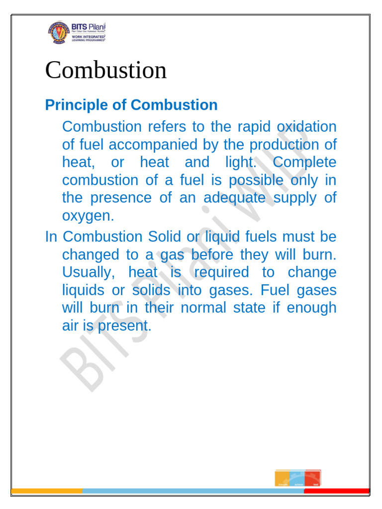 Principle of Combustion | PDF