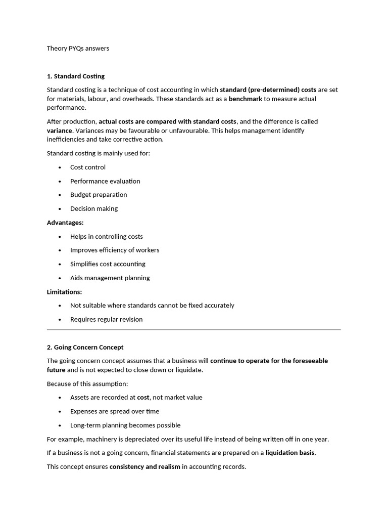 Key Accounting Concepts and Techniques | PDF | Historical Cost | Cost ...