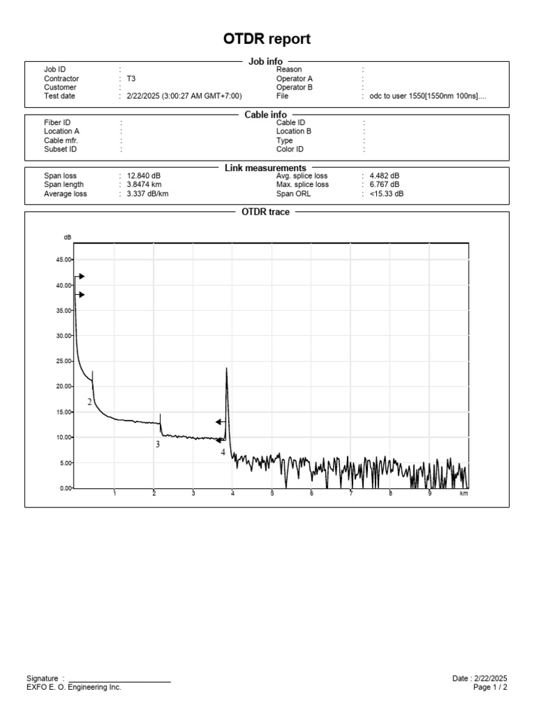 OTDR Fiber Test Report - 2/22/2025 | PDF | Telecommunications ...