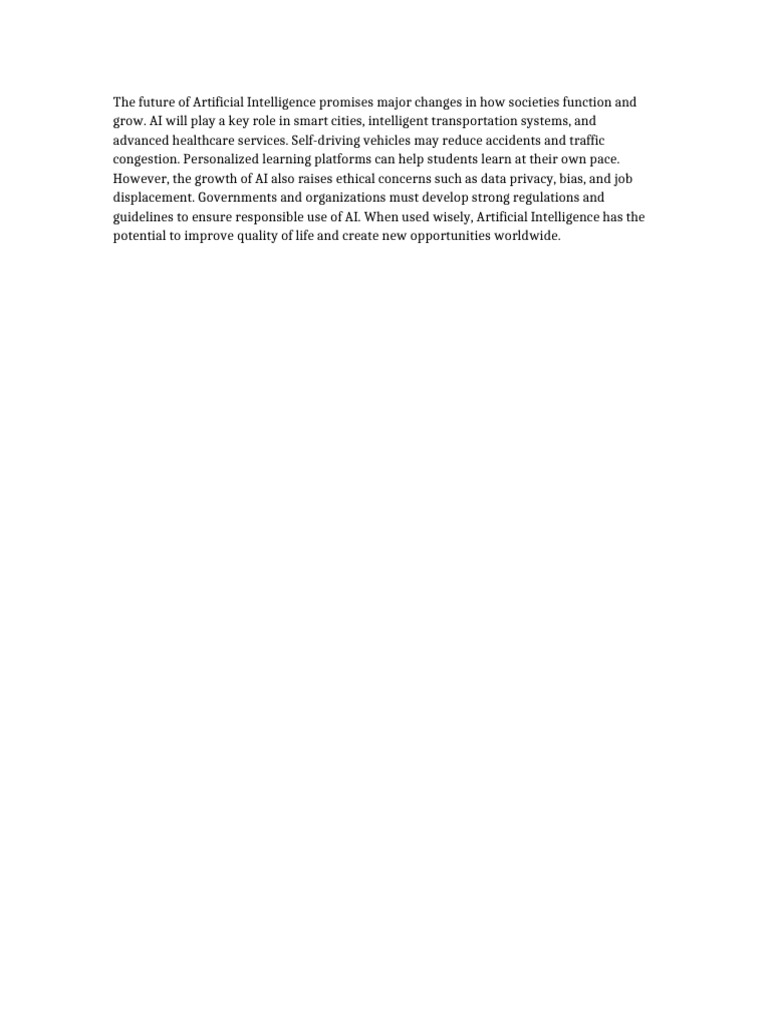 Future of AI: Impact and Ethics | PDF