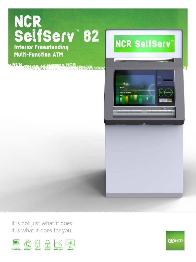 NCR SelfServ 82 Multi-Function ATM Specs | PDF | Computing | Computer ...