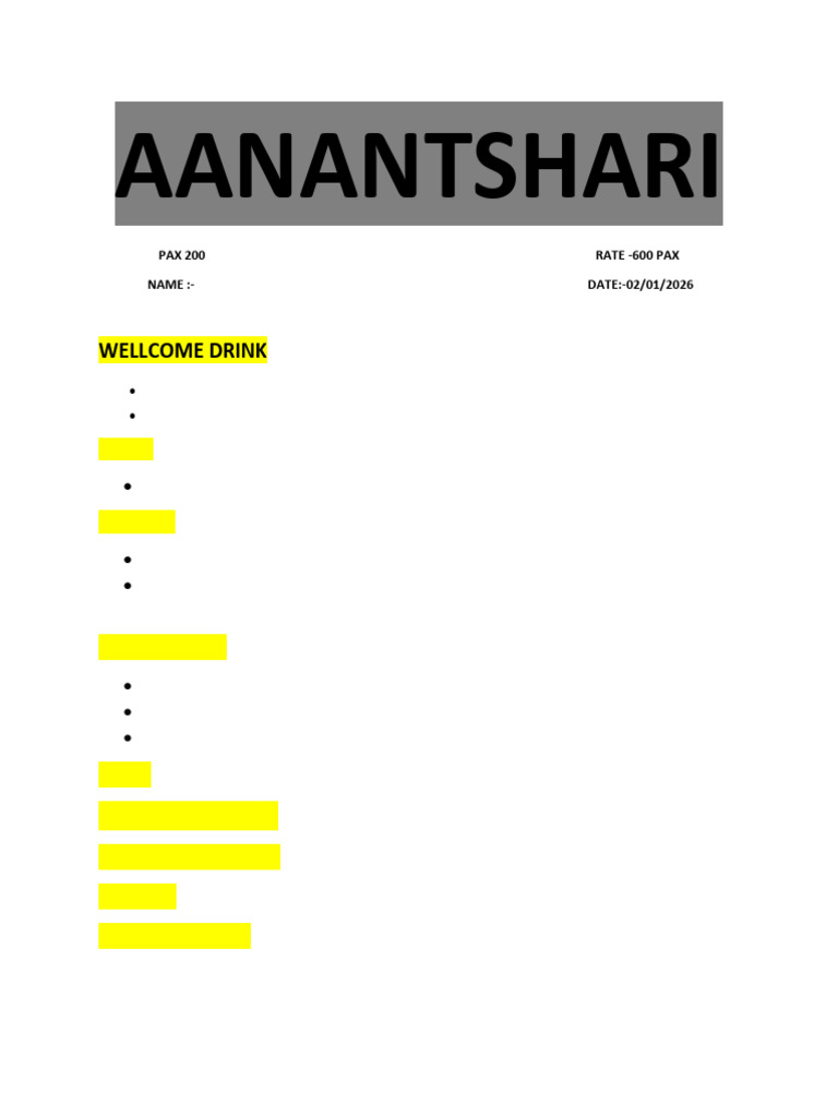 Rahul Menu 2 | PDF