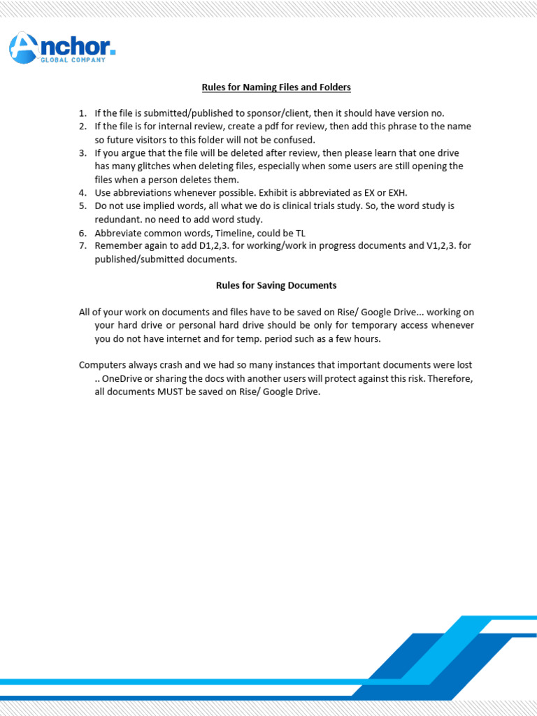 Rules and Guidelines For Naming Files and Folders and Saving Documents ...