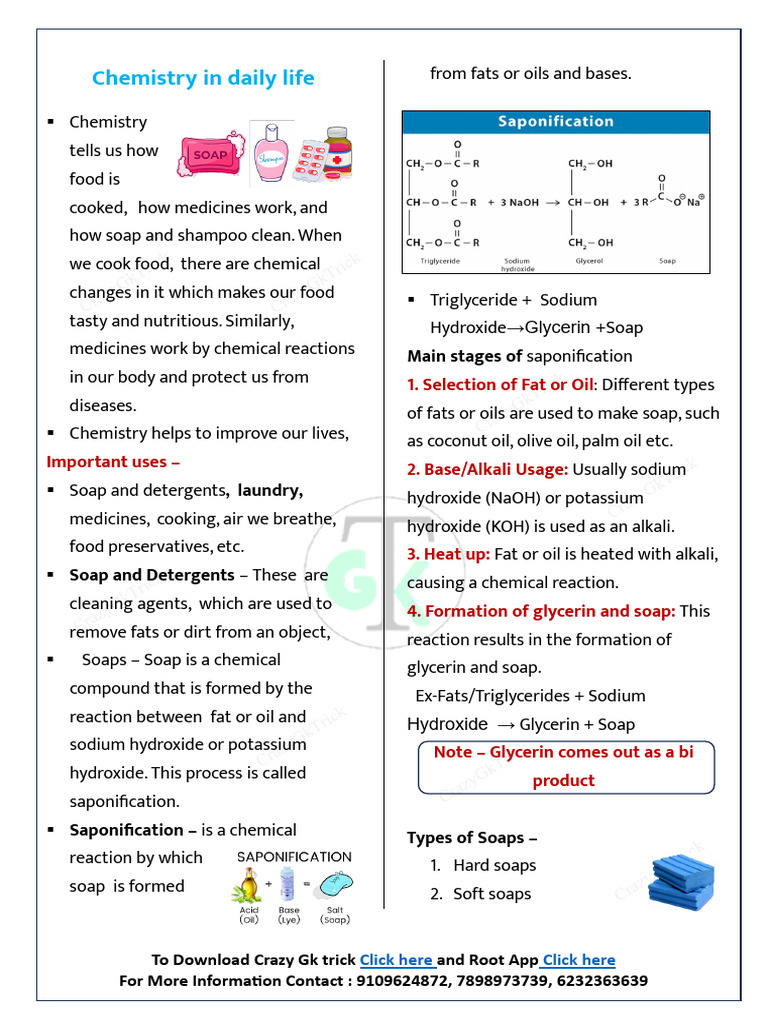 Chemistry's Role in Daily Life | PDF | Fertilizer | Soap