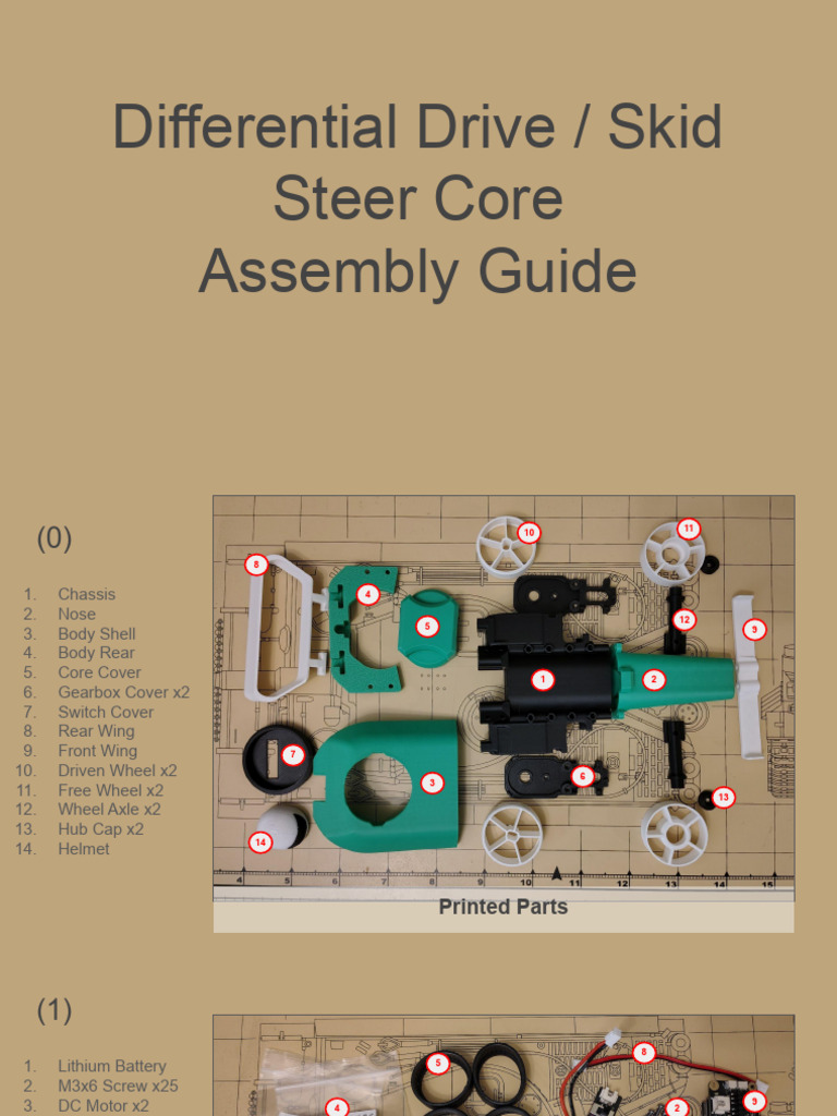 Differential Drive Assembly Guide | PDF | Axle | Wheel