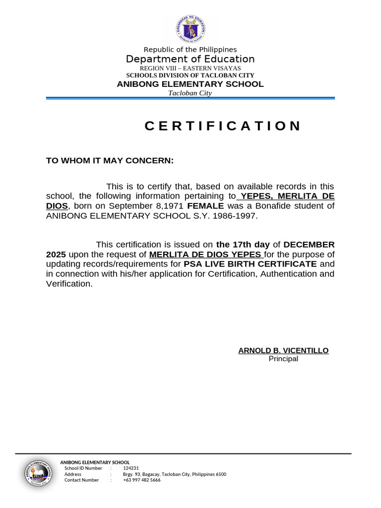 Certification of Student Records | PDF