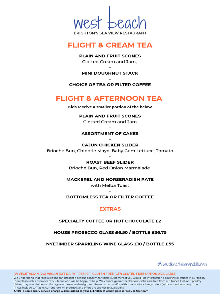 British Airways I360 Fly Dine Flight and Afternoon Tea Menu | PDF ...