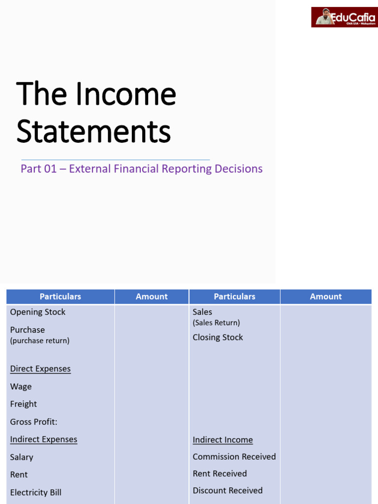 Video 3 - Income Statement | PDF | Income Statement | Expense