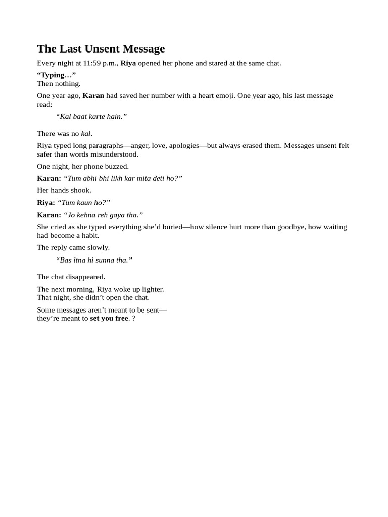 The Last Unsent Message: A Journey to Freedom | PDF