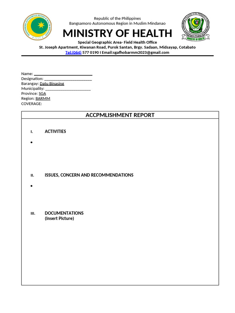 Accomplishment BHW | PDF