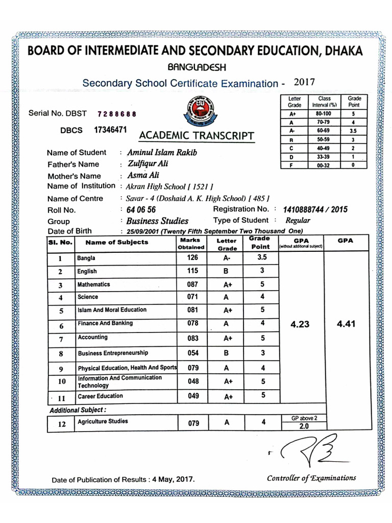 SSC Transcript | PDF