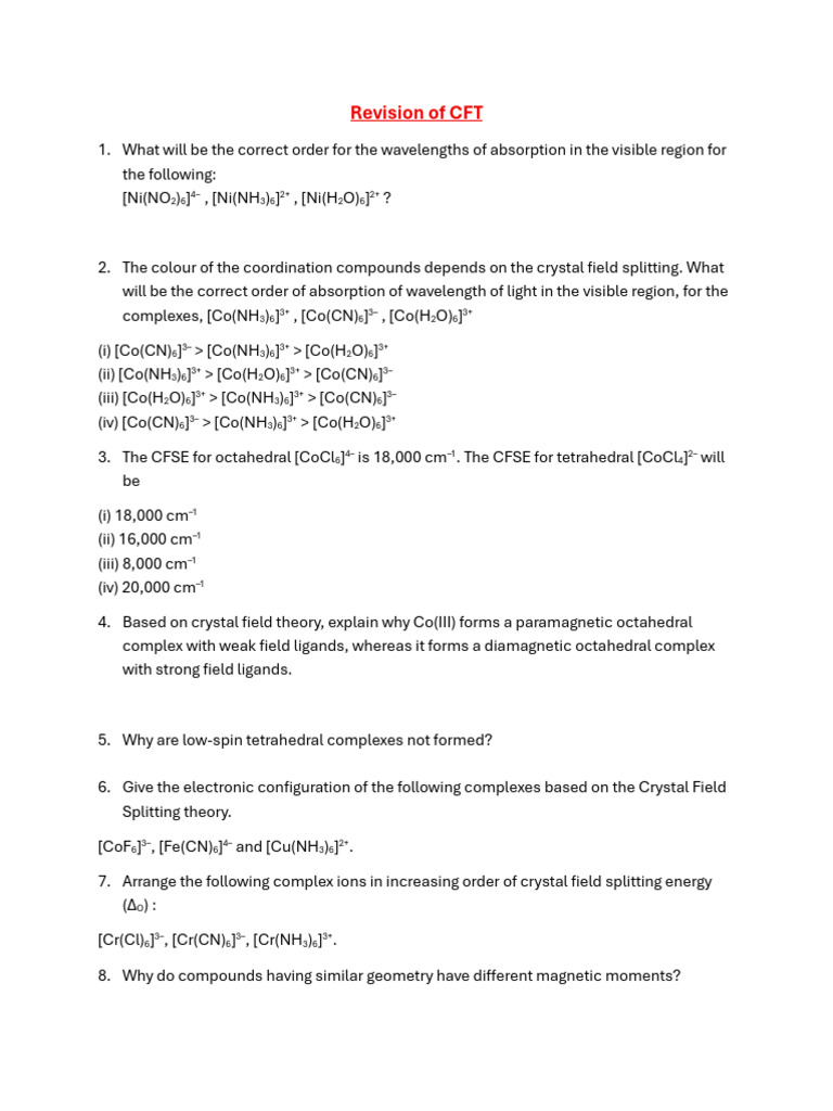 Revision of CFT-students | PDF