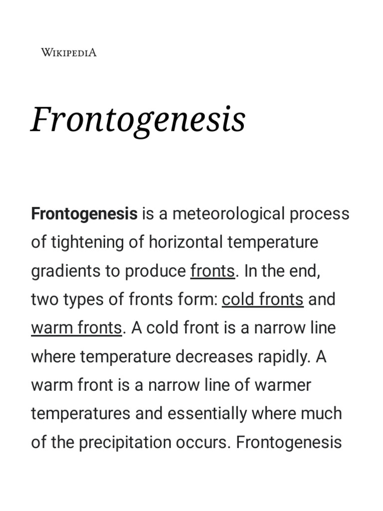 Frontogenesis - Wikipedia | PDF | Physical Geography | Climate