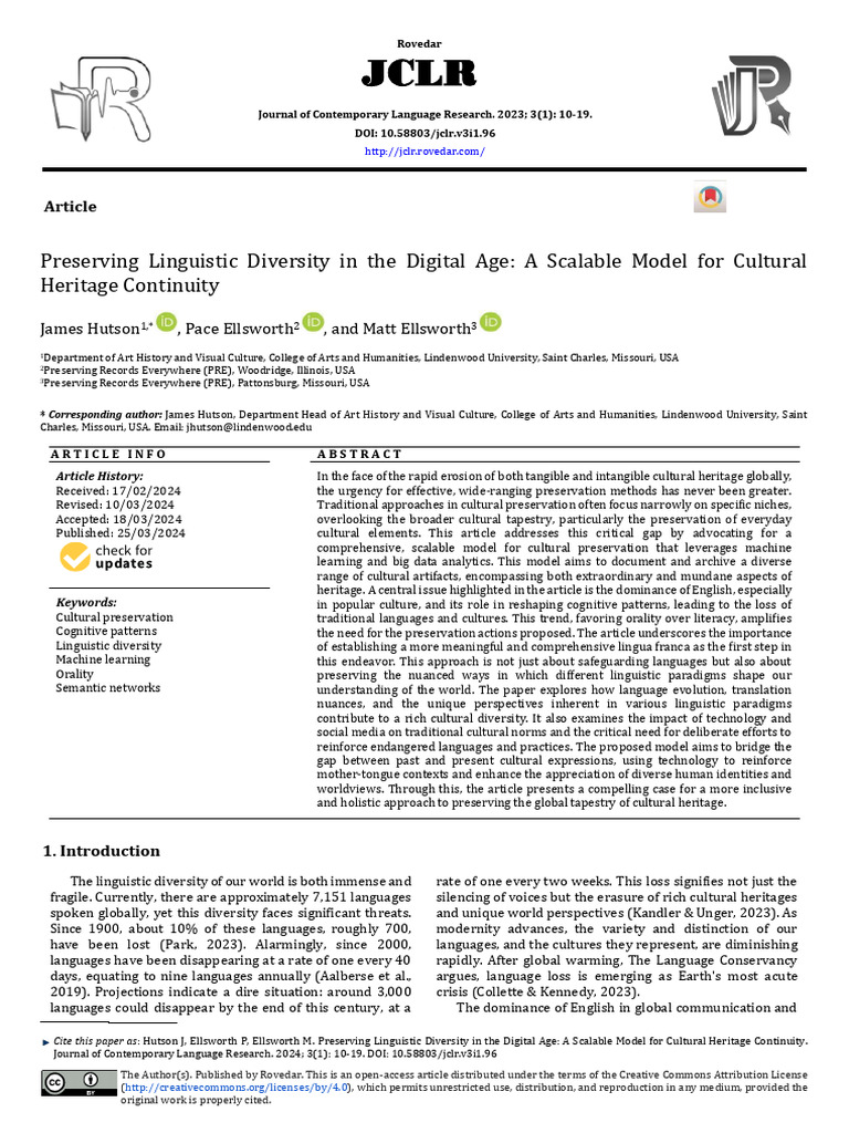Preserving Linguistic Diversity Today | PDF | Multilingualism | Linguistics