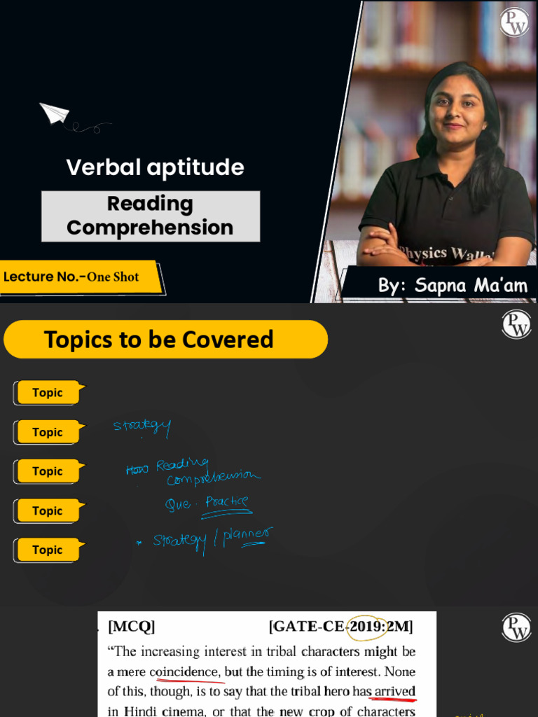 GATE Verbal Aptitude: Key Topics Explained | PDF | Grammatical Tense ...