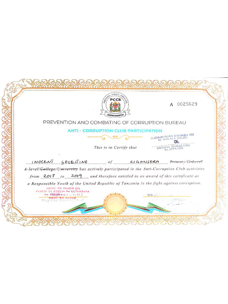 PCCB Certificate | PDF