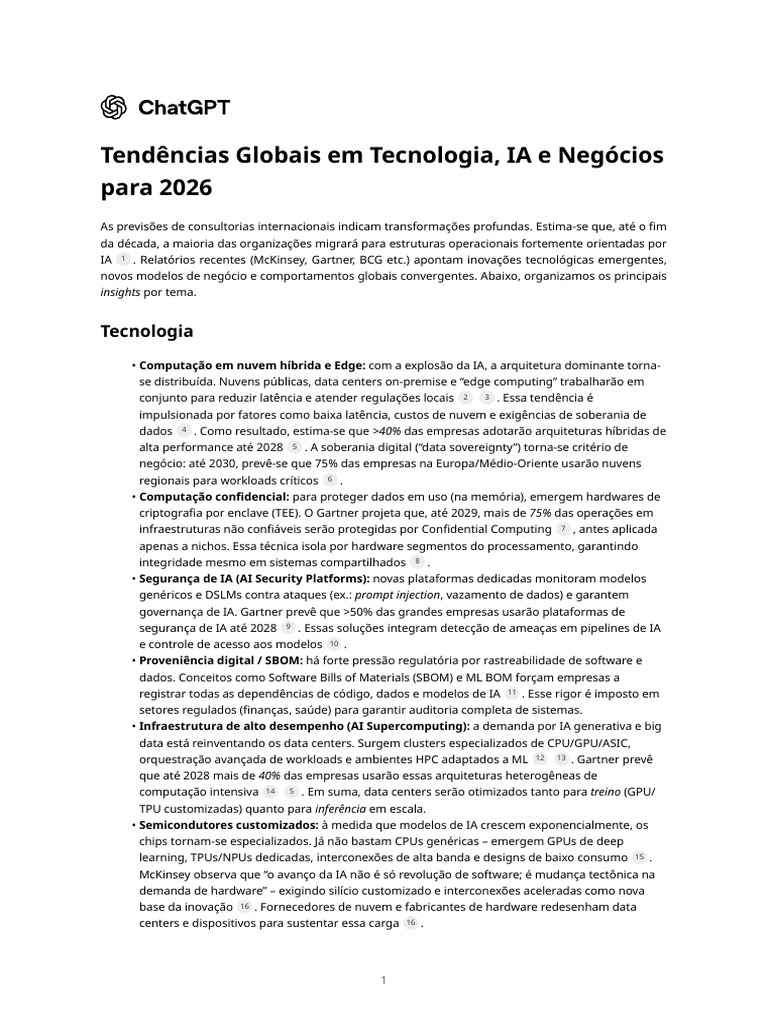 Tendências em Tecnologia e IA 2026 | PDF | Inteligência artificial ...