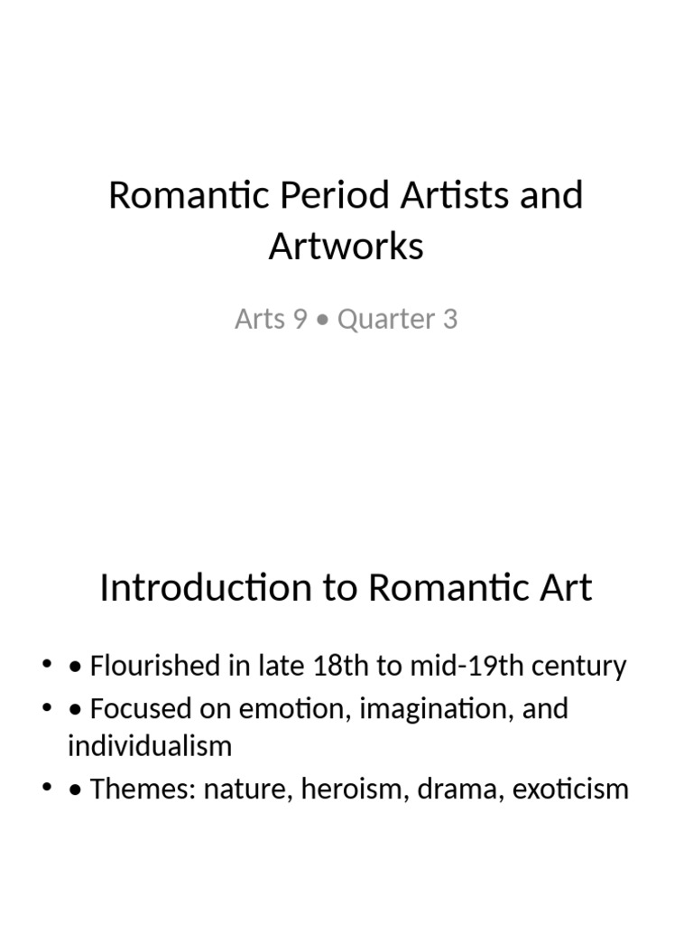 Romantic Period Art Overview | PDF