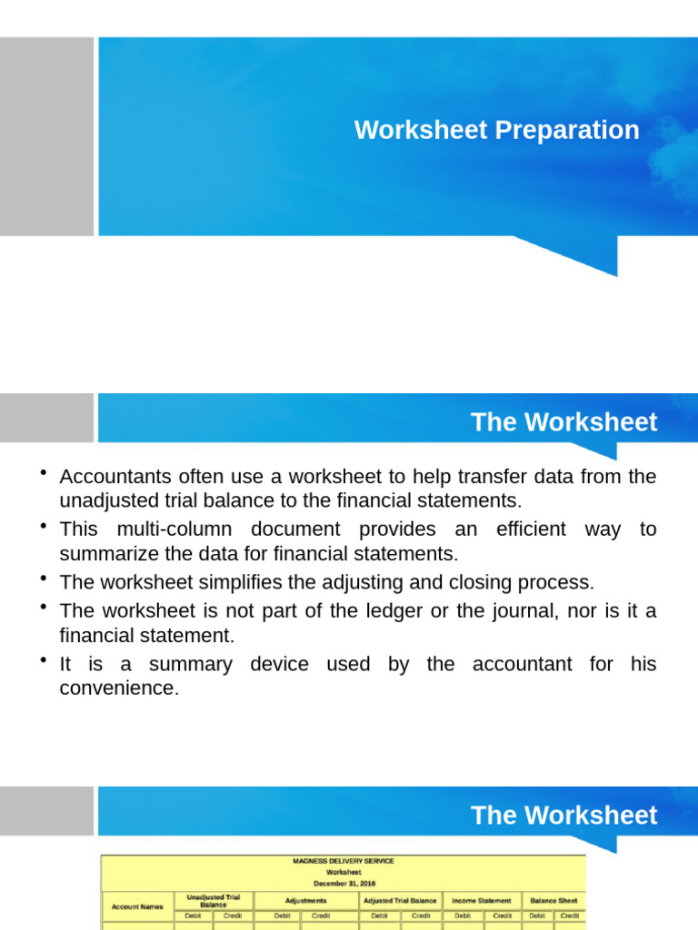 M9 - Worksheet Preparation | PDF