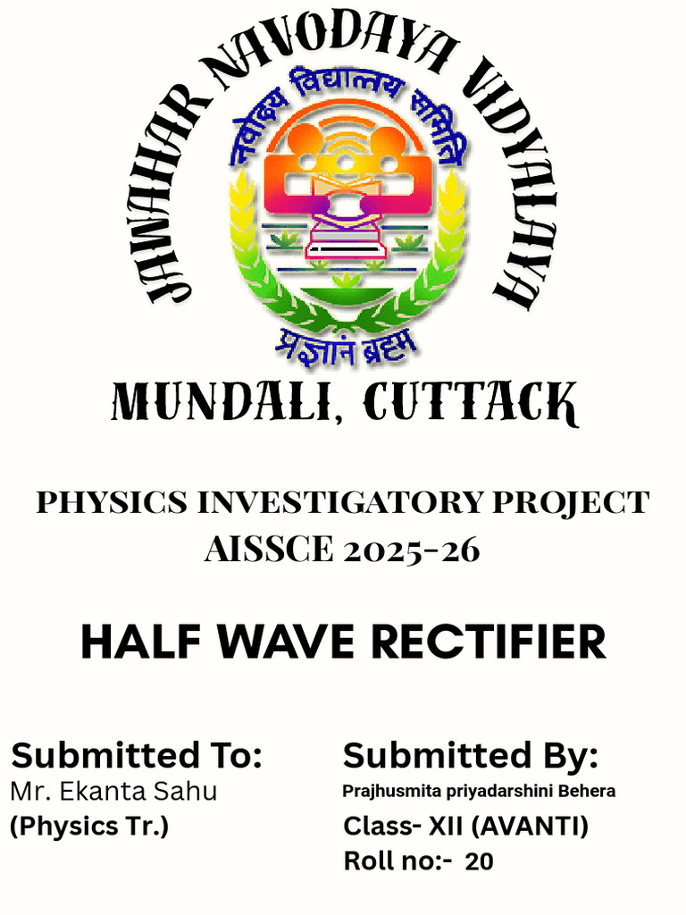 Mundali, Cuttack: Half Wave Rectifier | PDF