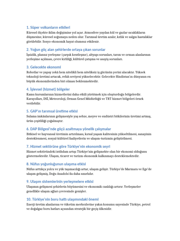 12 Sinif Cografya Calisma Sorulari | PDF