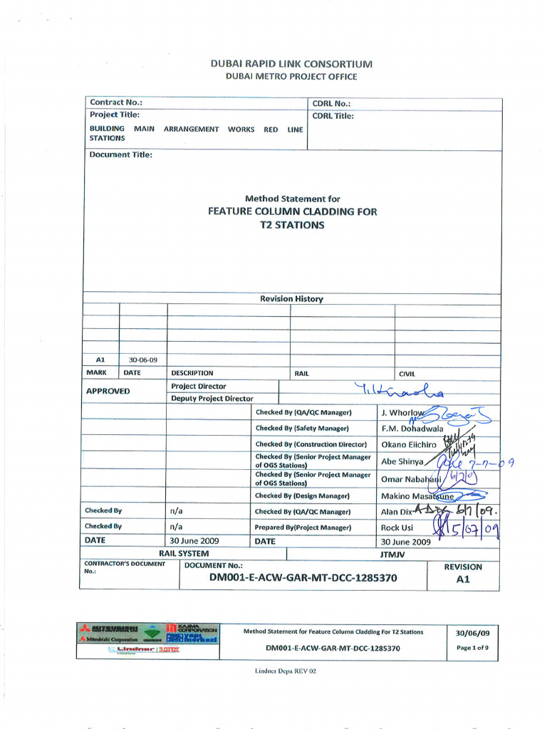 DM001-E-ACW-GAR-MT-DCC-1285270 Method Statement for Feature Column ...