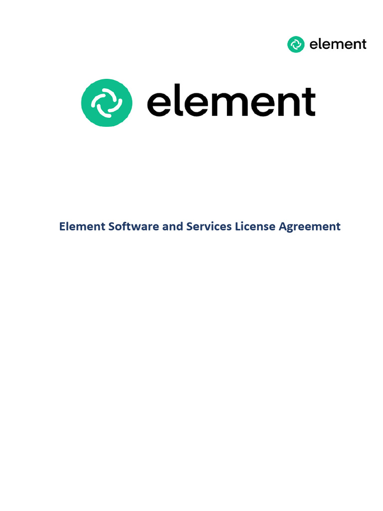 Element Software and Services License Agreement Uk 1 | PDF | Software ...