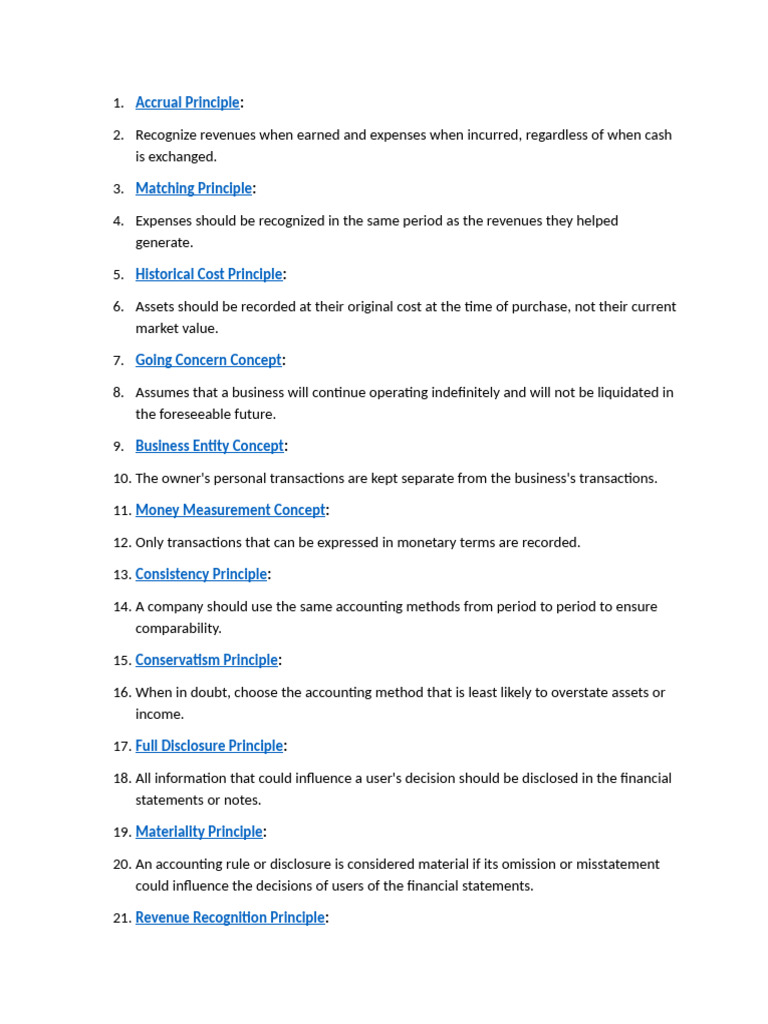 Key Accounting Principles Explained | PDF